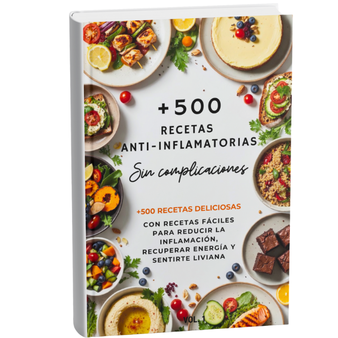 +500 Recetas Anti-Inflamatorias Sin complicaciones + 3 BONOS: Panza Plana, Más Energía y Mejor Digestión